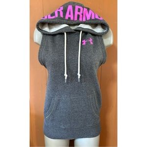 Under Armour Sleeveless Hoodie Grey Pink XS